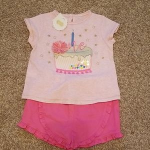 Mud Pie 1st Birthday Short Set